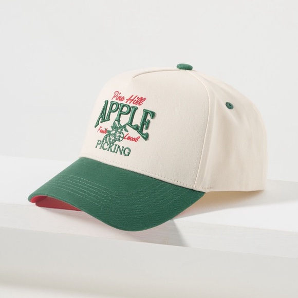 Anthropologie Cream and Green Apple Picking Hat - Picture 3 of 3